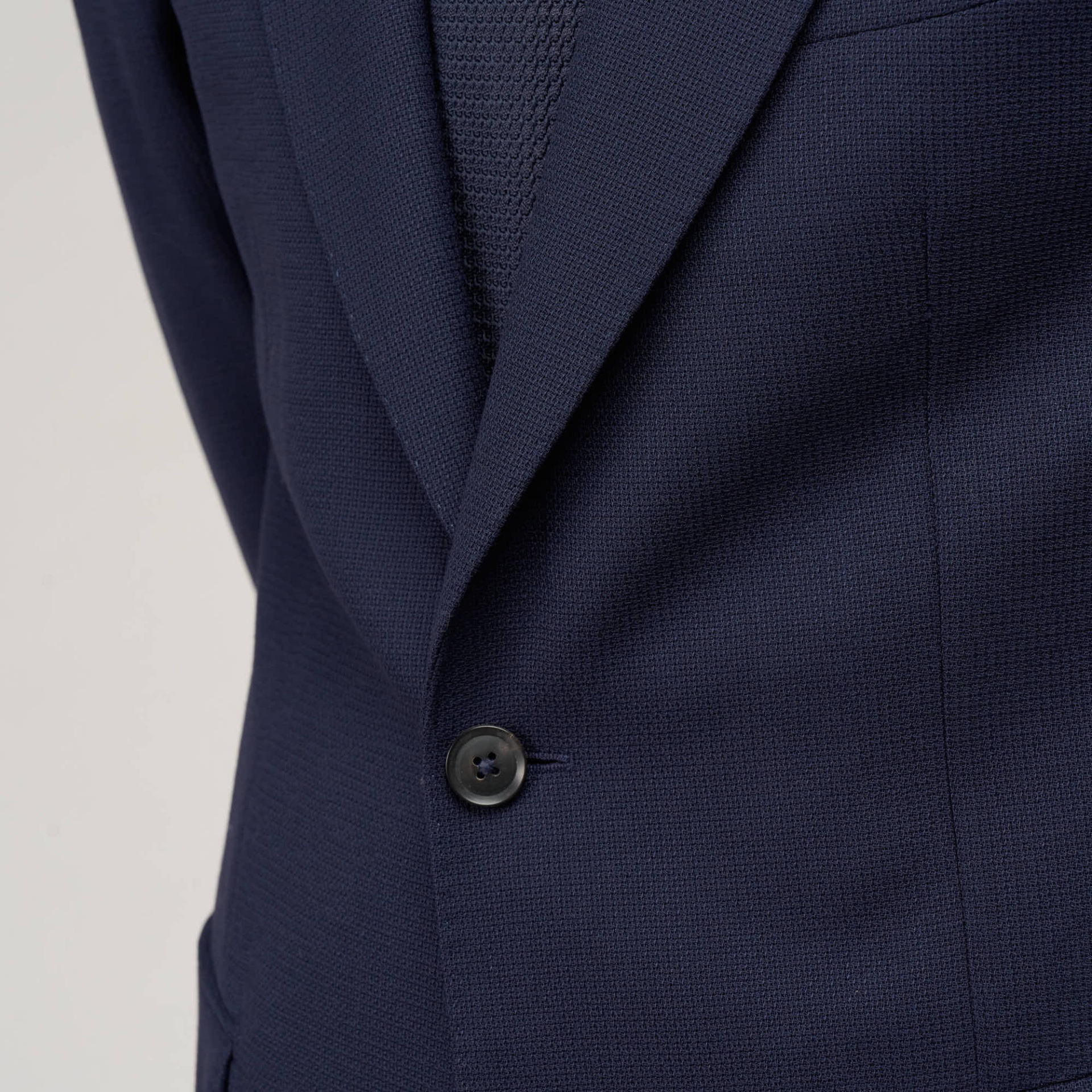 Veste bleu nuit Mock Leno | Blazer hopsack respirant homme