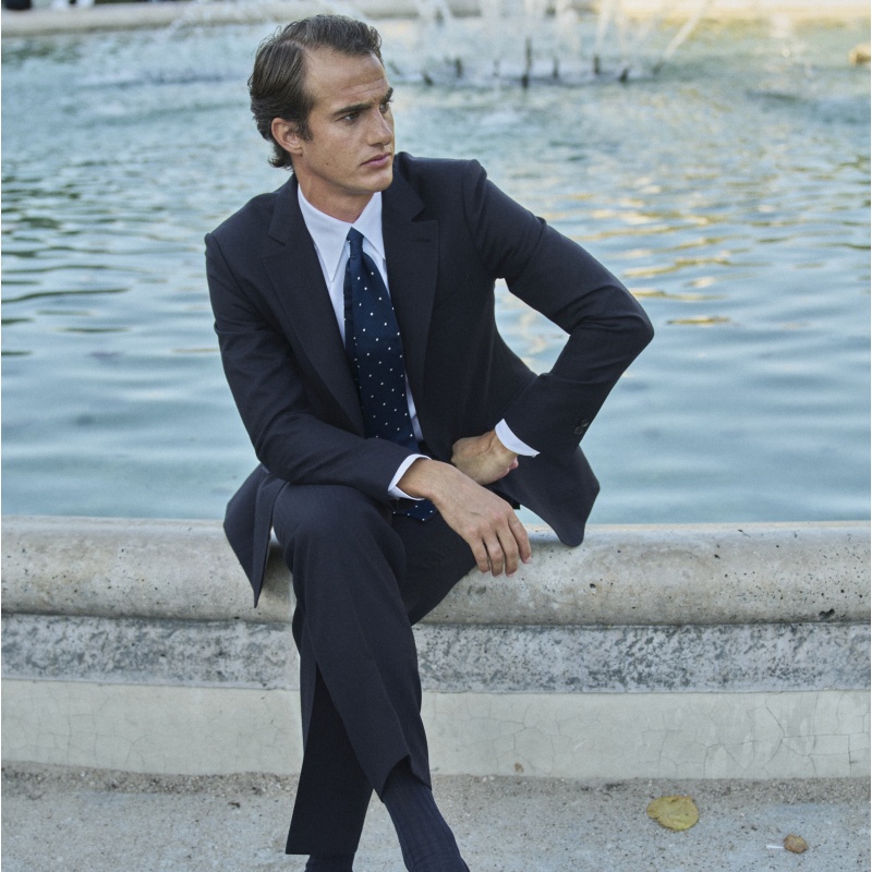 Costume à chevrons marine Standeven