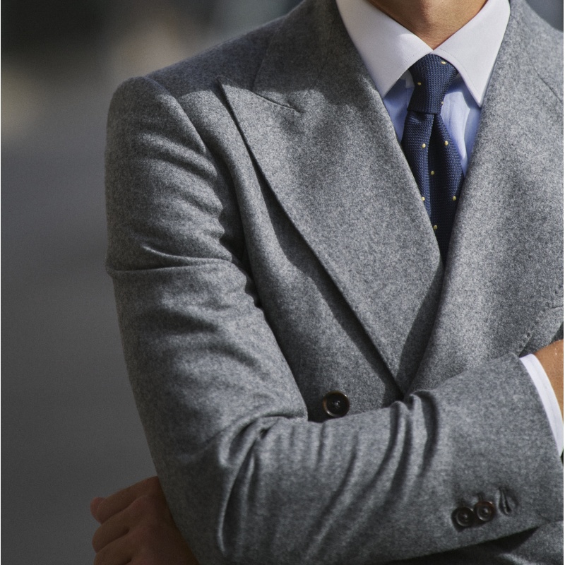 Costume en flanelle grise