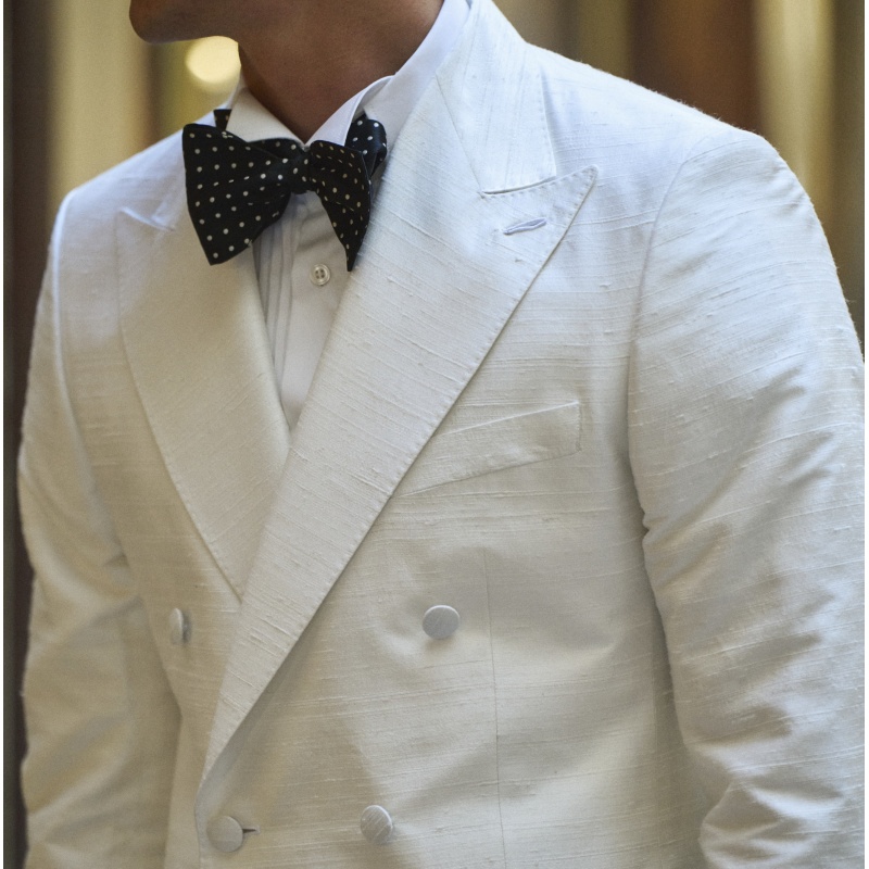 Veste de soirée ivoire shantung soie Holland & Sherry