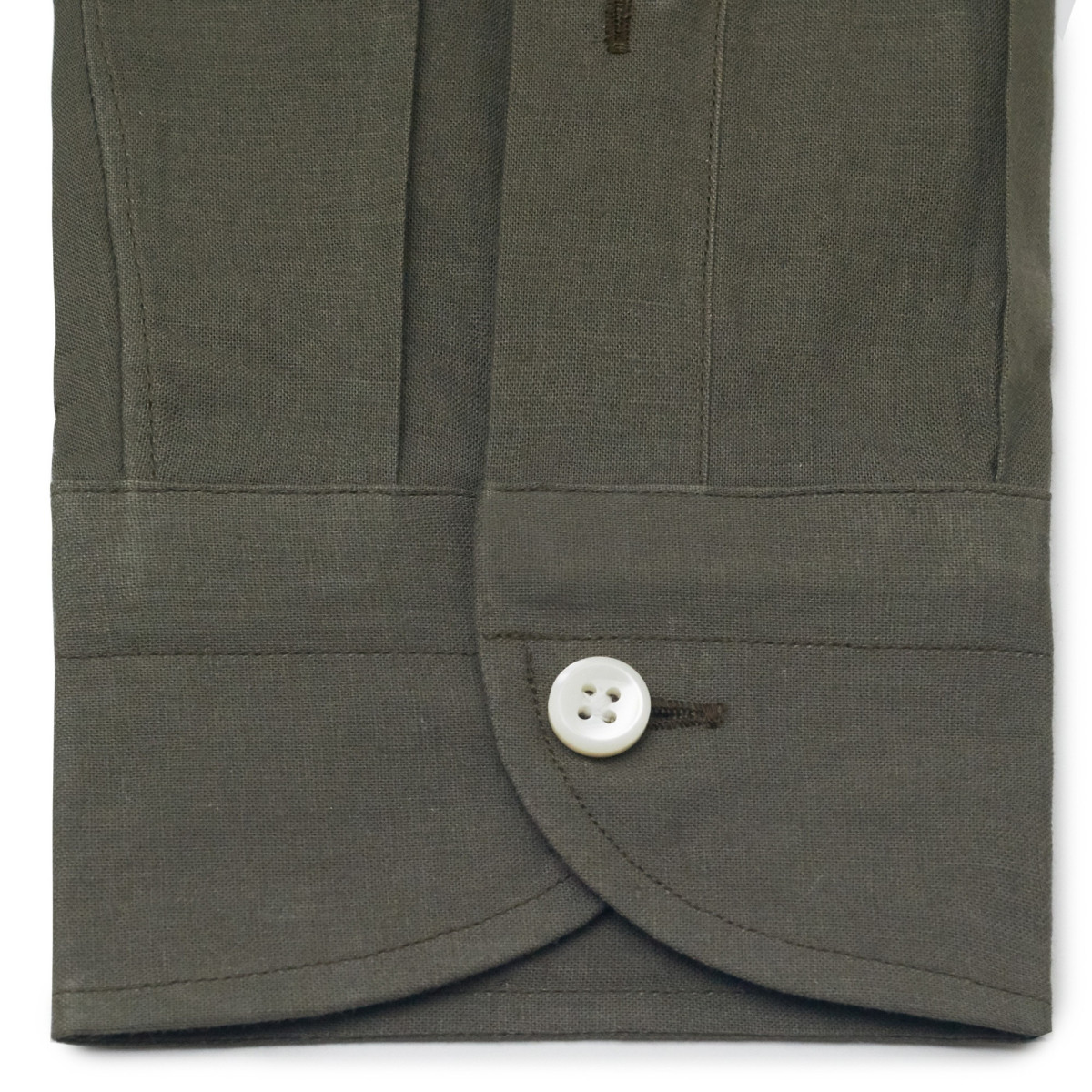 Chemise homme lin coton uni kaki