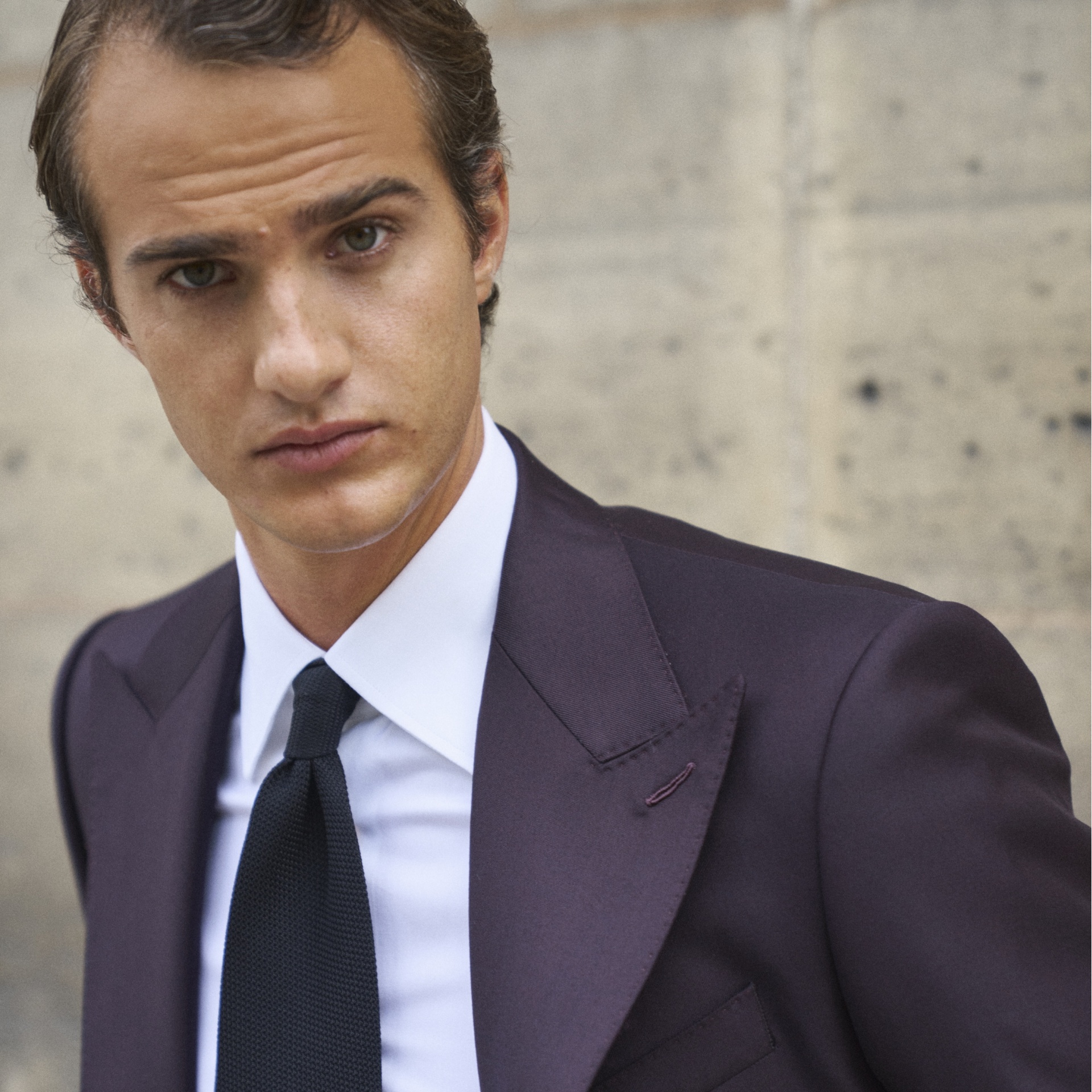 Costume Aubergine en laine super 150's Loro Piana