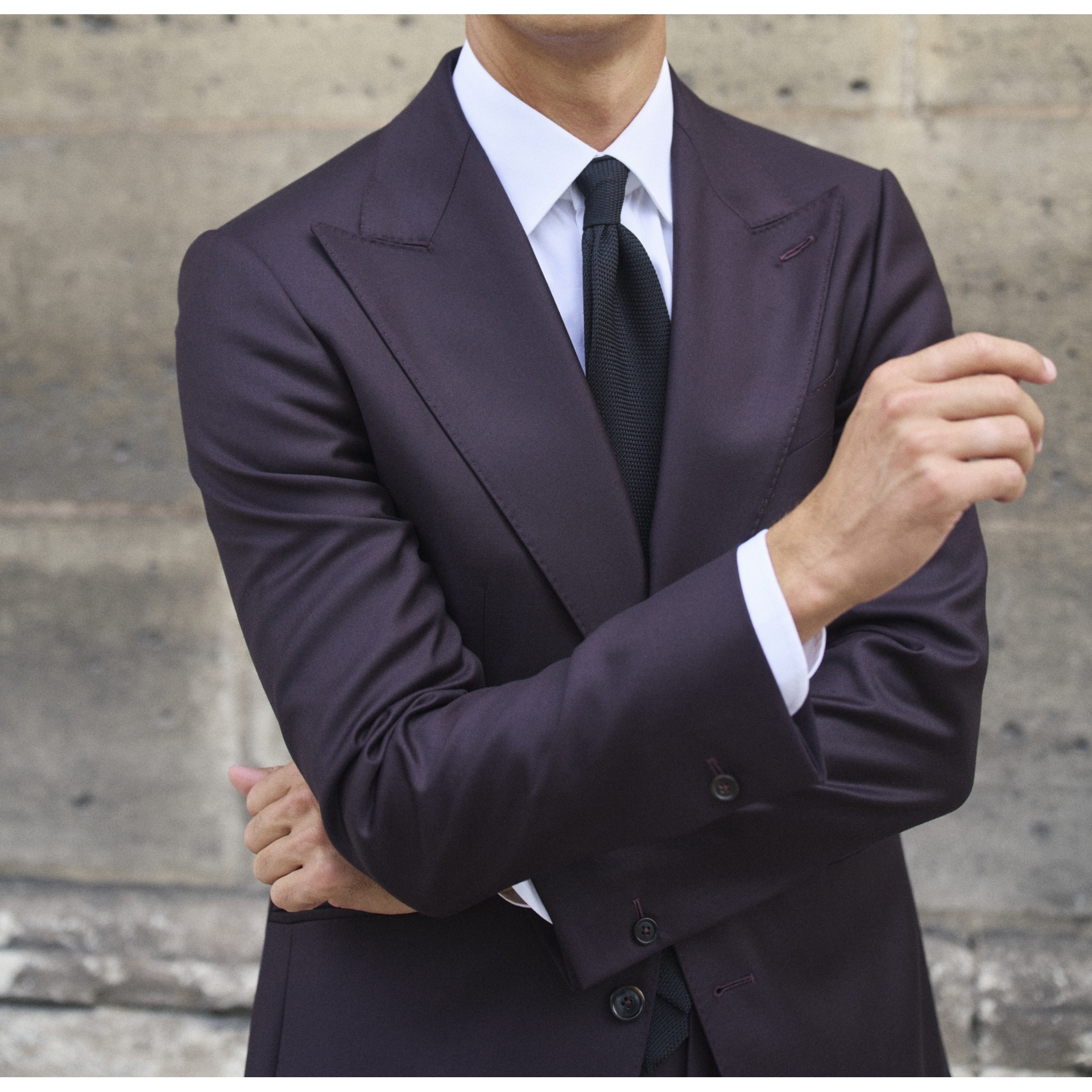 Costume Aubergine en laine super 150's Loro Piana