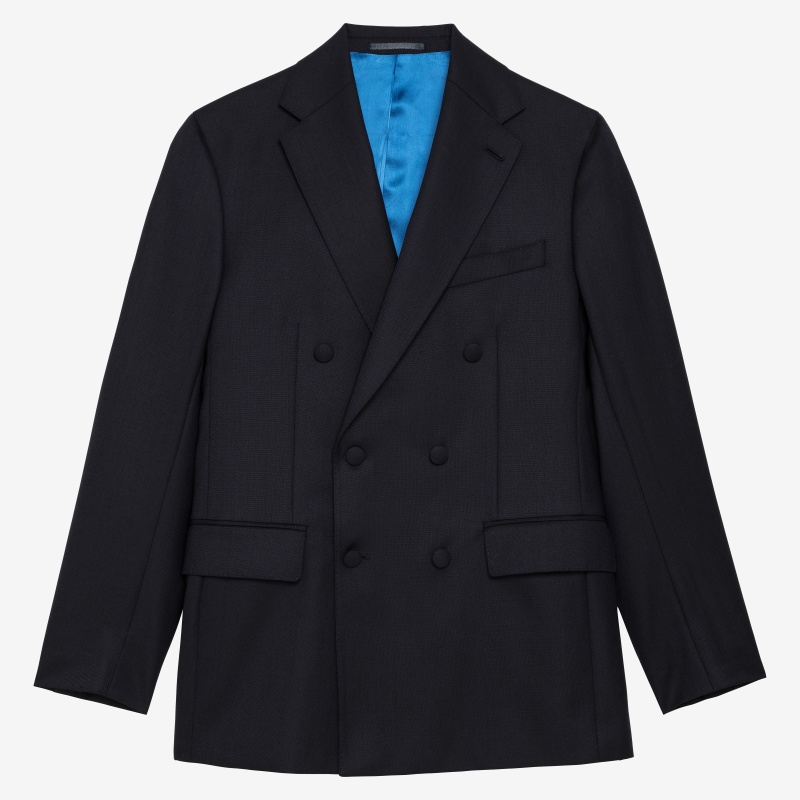 Costume croisé à cran ouvert en Super Gabardine Hardy Minnis.