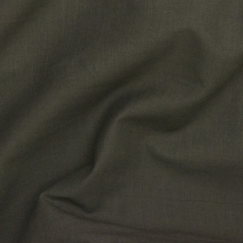 Chemise homme lin coton uni kaki