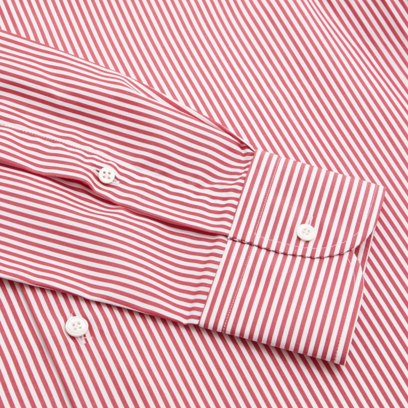 Chemise homme Popeline Rayé Rouge