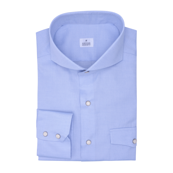 Chemise homme Pin-point Uni Bleu