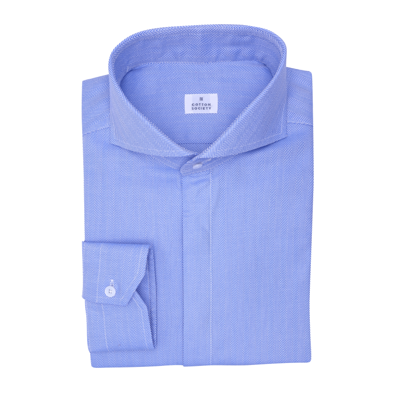 Chemise homme Chevrons Uni Bleu