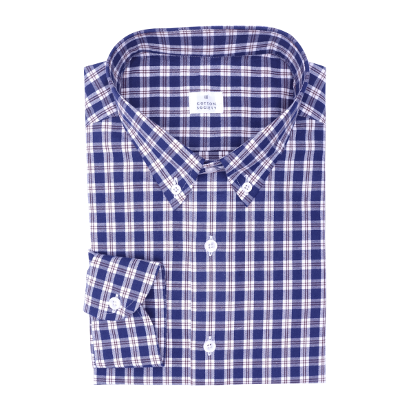 Chemise homme Popeline Carreaux Bleu