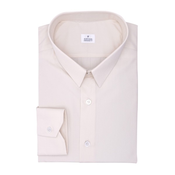 Chemise homme Popeline Uni Beige