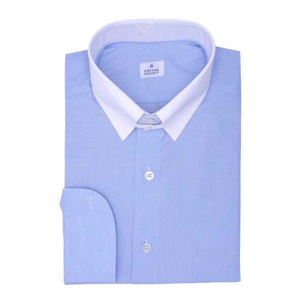 Chemise homme Popeline Uni Bleu