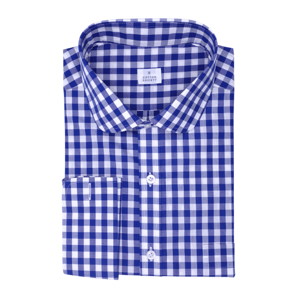 Chemise homme Popeline Carreaux Bleu