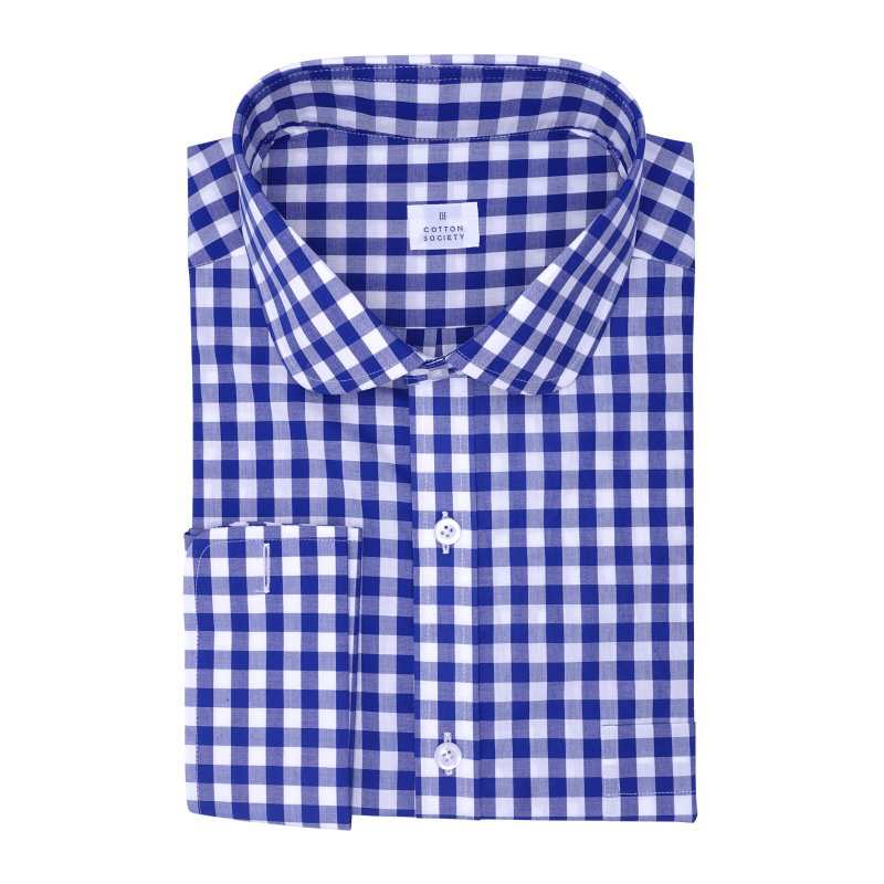 Chemise homme Popeline Carreaux Bleu