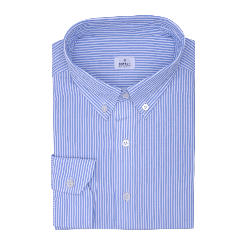 Chemise homme Seersucker Japonnais Rayé Bleu