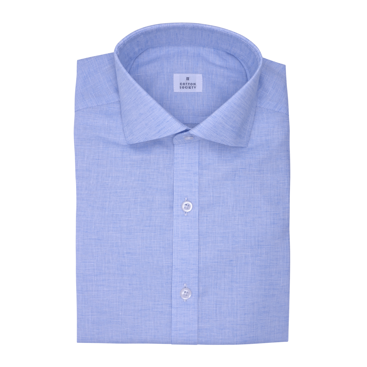 Chemise homme Lin Coton Uni Bleu