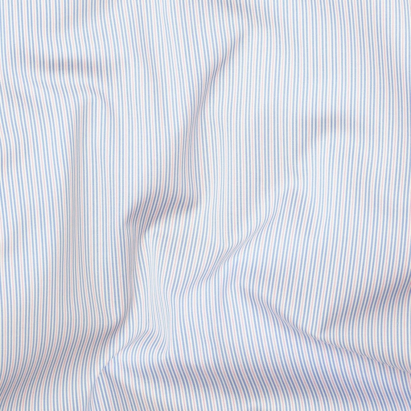 Chemise homme Poplin Rayé Rose bleu