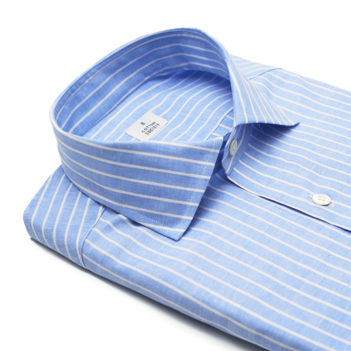 Chemise homme Lin Coton Rayé Bleu
