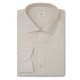 Chemise homme lin coton rayé beige