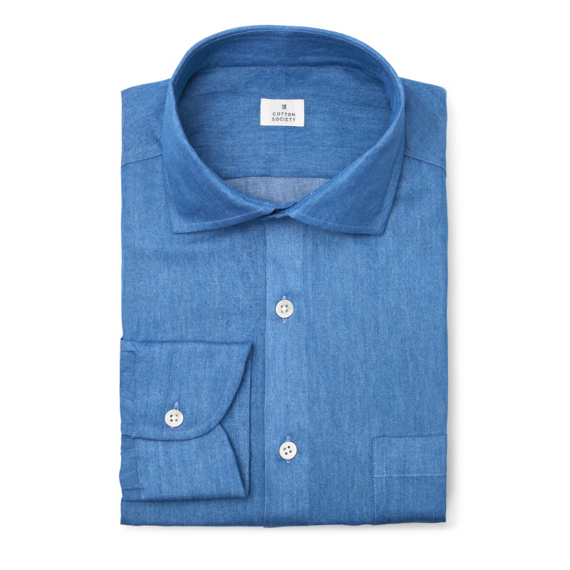 Chemise homme Jean Uni Bleu