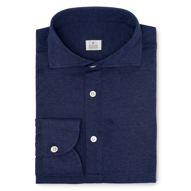Chemise homme Jersey Uni Bleu Denim Chiné