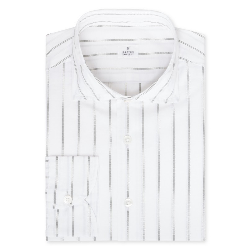 Chemise homme Popeline Rayé Vert
