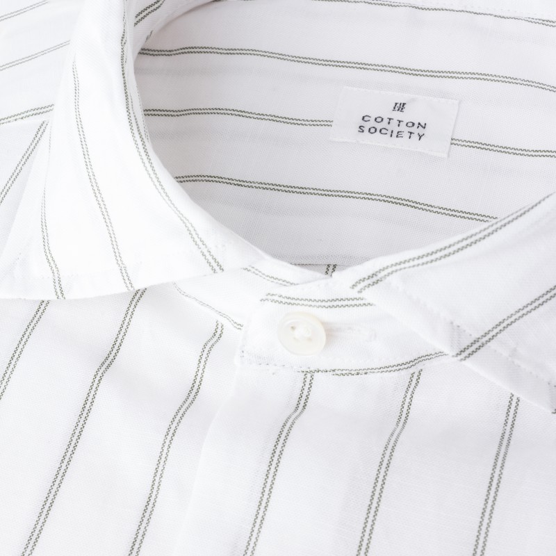Chemise homme Popeline Rayé Vert