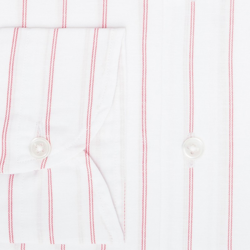 Chemise homme Popeline Rayé Rouge