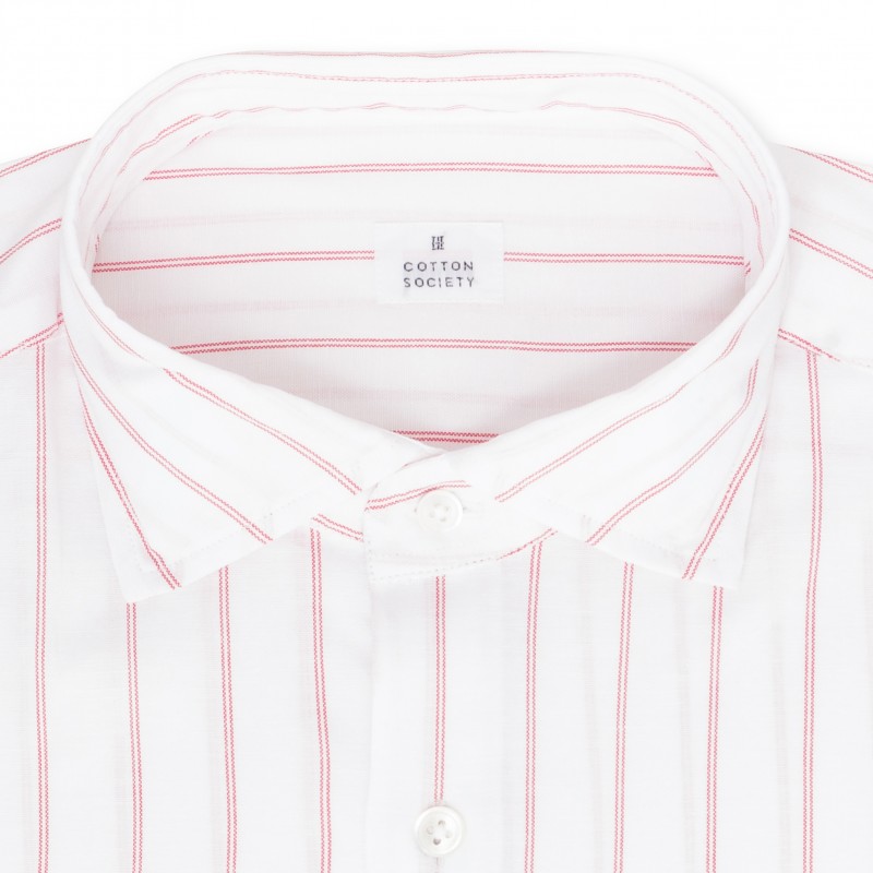Chemise homme Popeline Rayé Rouge