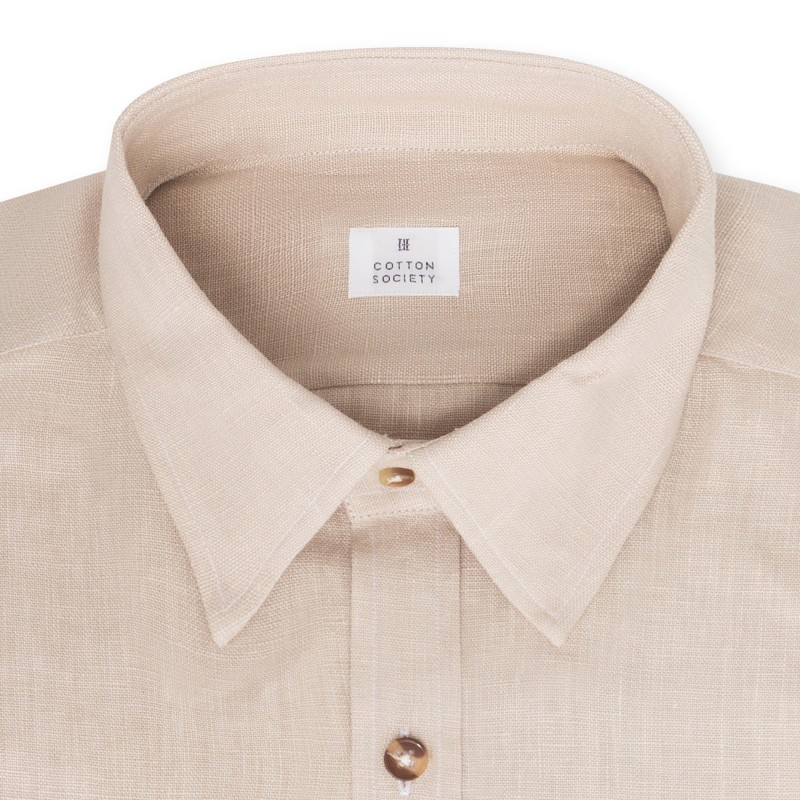 Chemise homme Lin Japonais Uni Beige
