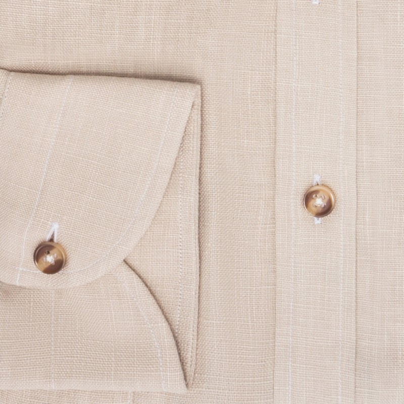 Chemise homme Lin Japonais Uni Beige