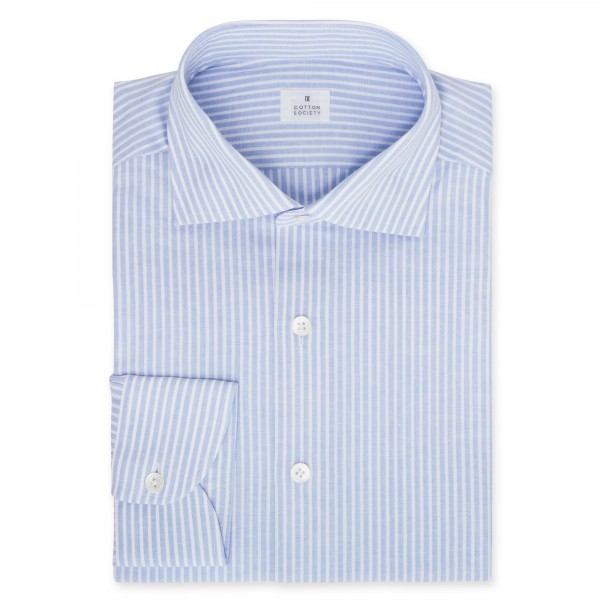 Chemise homme Lin Coton Rayé Bleu