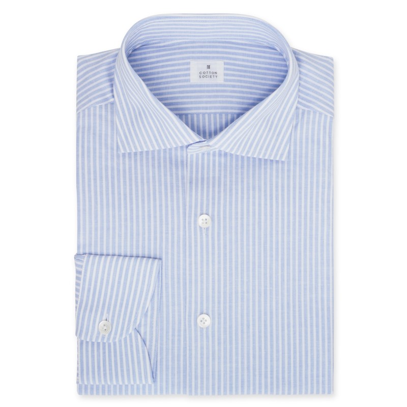 Chemise homme Lin Coton Rayé Bleu