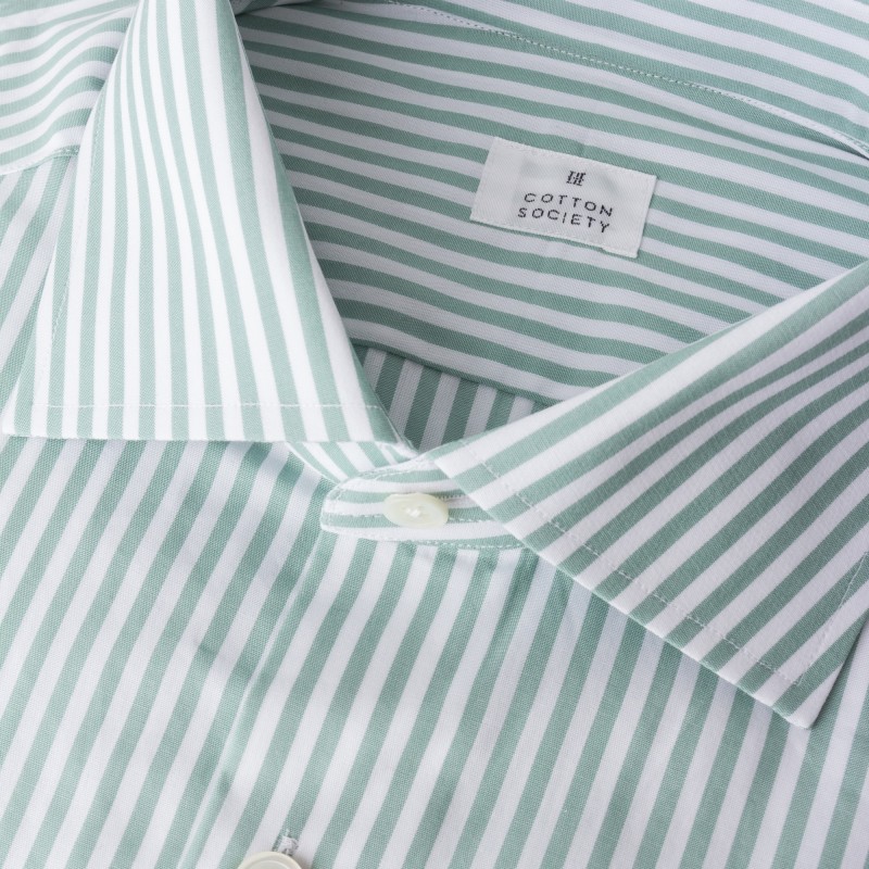 Chemise homme Popeline Rayé Vert