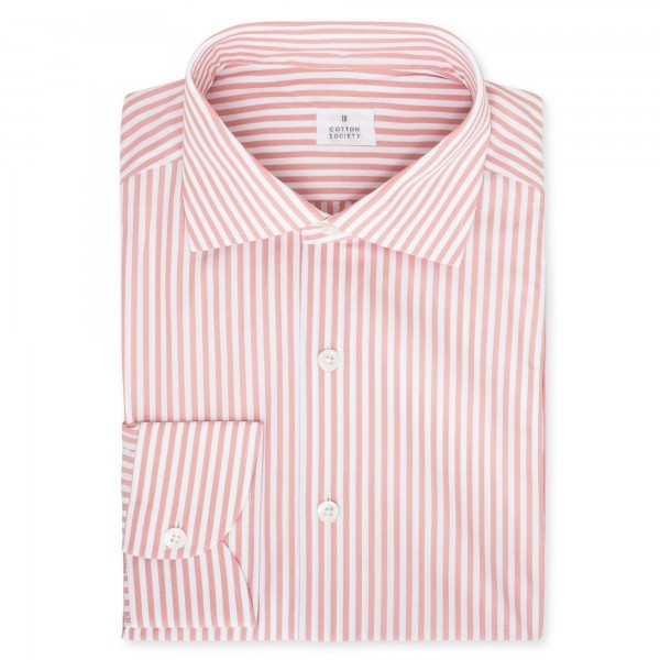 Chemise homme Popeline Rayé Vieux Rose