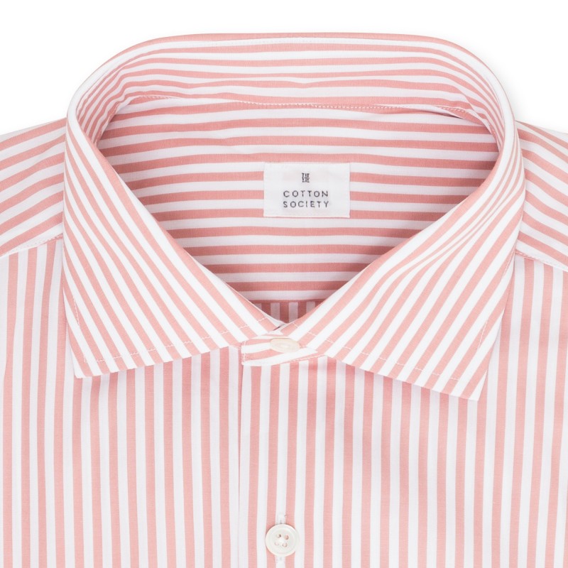 Chemise homme Popeline Rayé Vieux Rose