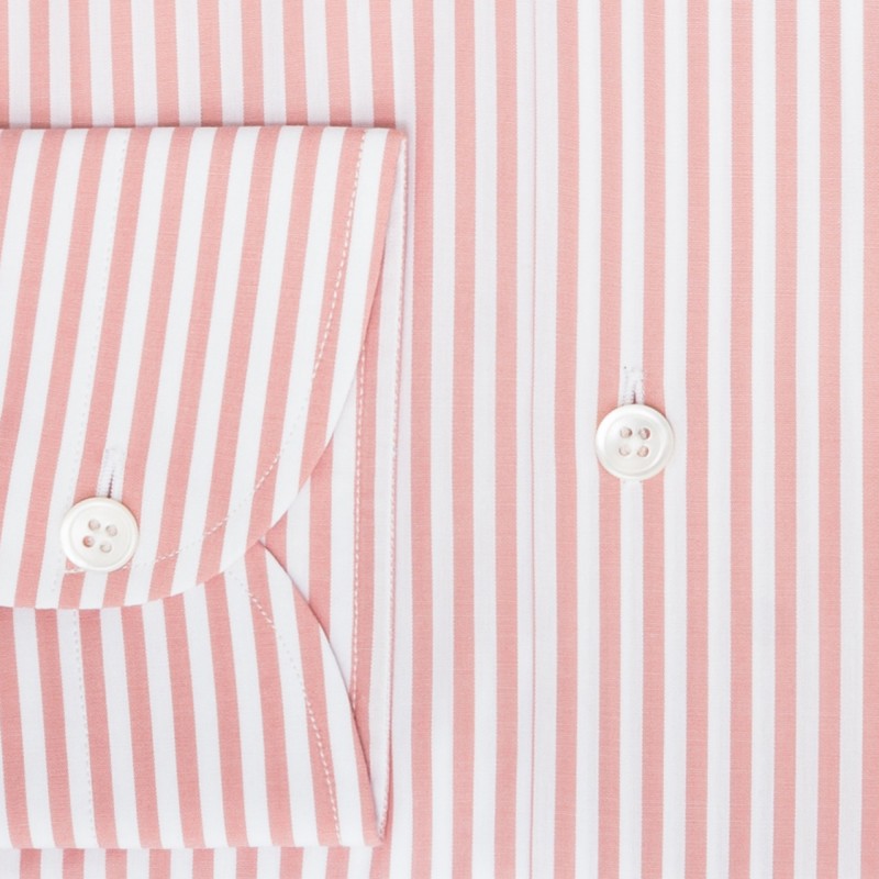 Chemise homme Popeline Rayé Vieux Rose