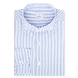 Chemise homme Lin Coton Rayé Bleu