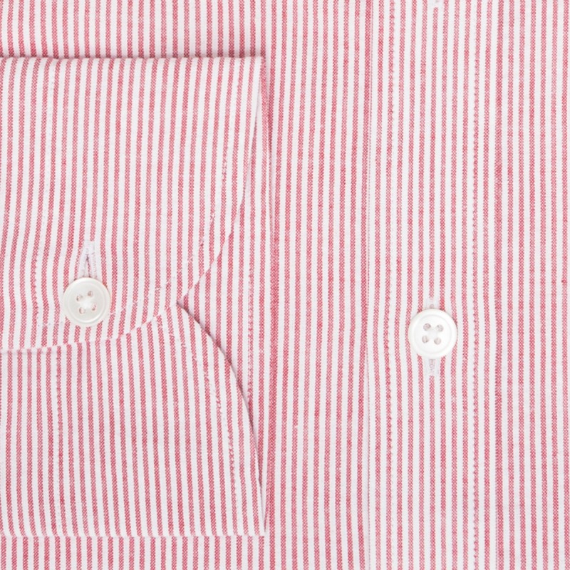 Chemise homme Seersucker Japonnais Rayé Rouge