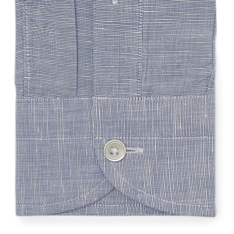 Chemise homme Lin Uni Bleu