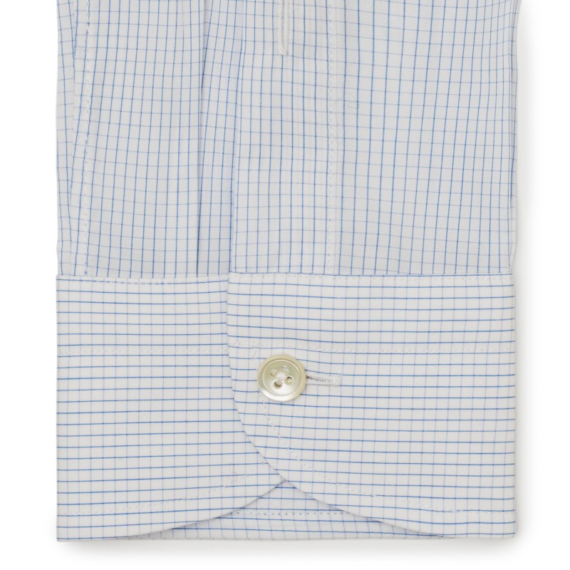 Chemise homme Popeline Carreaux Bleu
