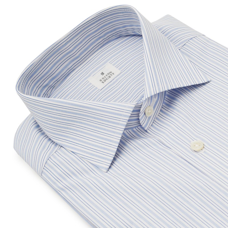 Chemise homme Popeline Rayé Bleu