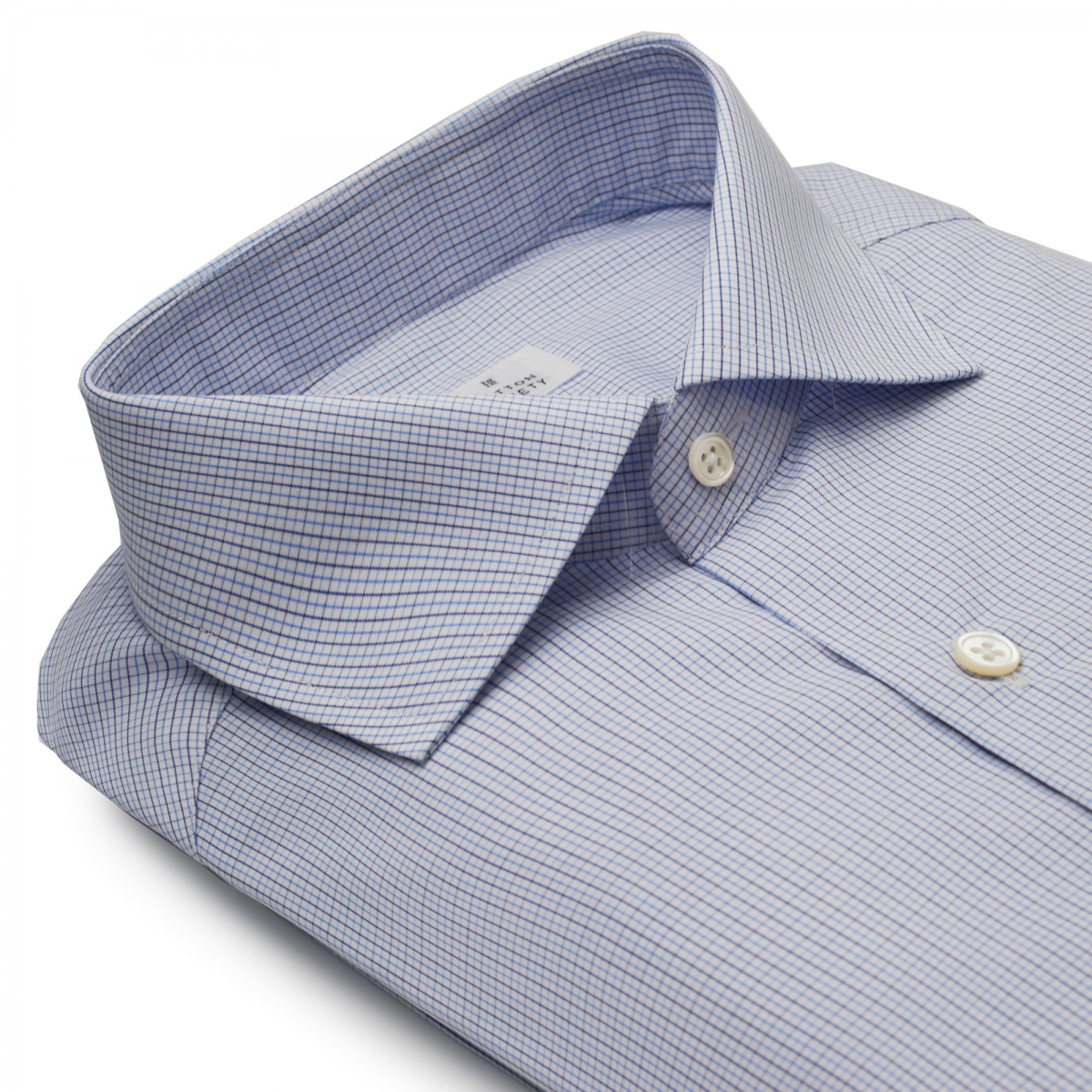 Chemise homme Popeline Carreaux Bleu et Bleu