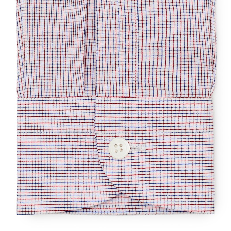 Chemise homme Popeline Carreaux Rouge et Bleu