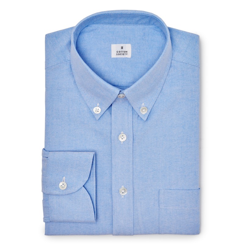 Chemise homme Oxford Uni Bleu Clair