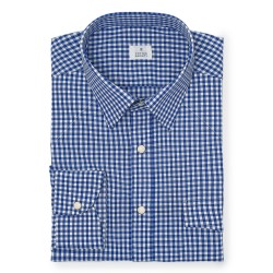 Chemise homme Popeline Carreaux Bleu