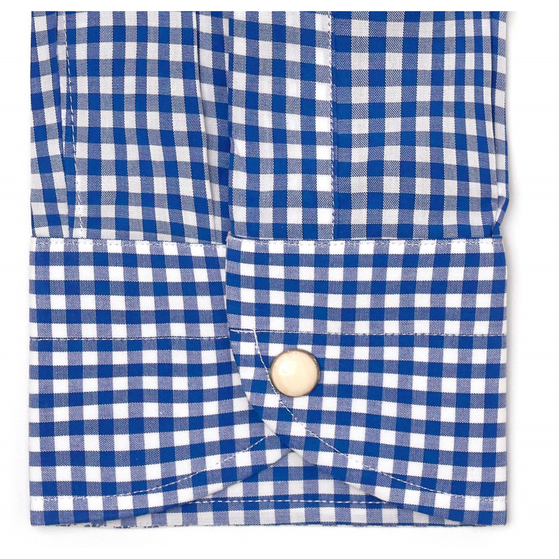 Chemise homme Popeline Carreaux Bleu