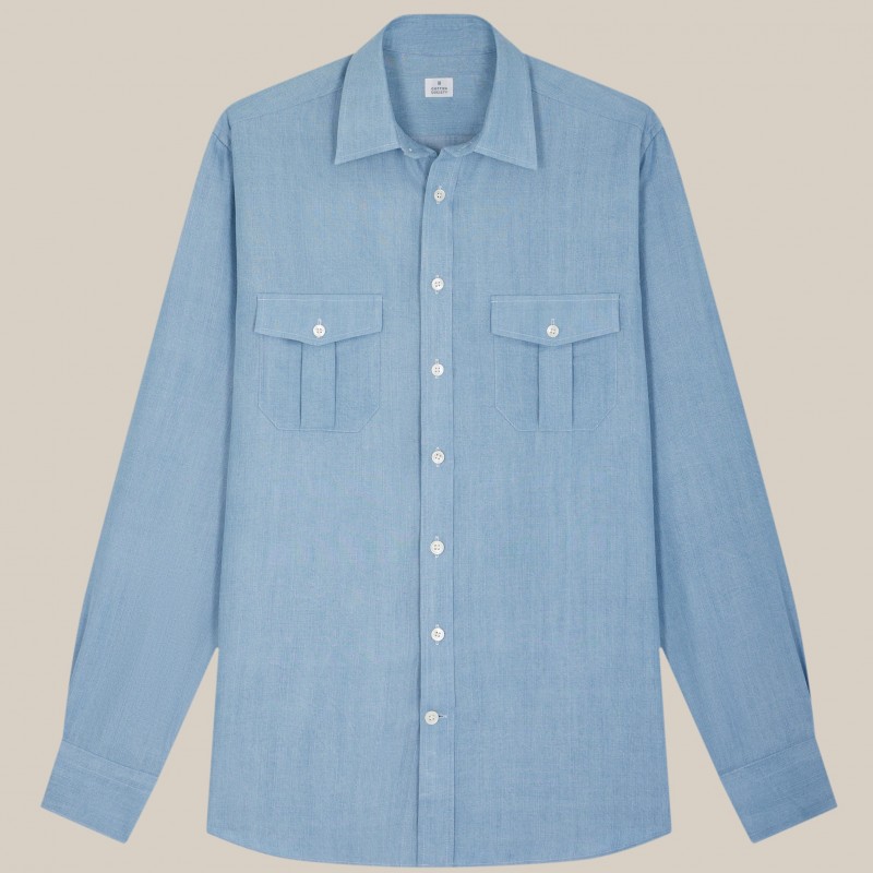 Chemise homme Jean Uni Bleu