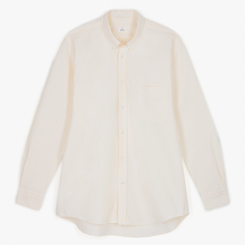 Chemise homme Oxford Rayures LT YELLOW et White