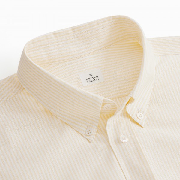 Chemise homme Oxford Rayures LT YELLOW et White