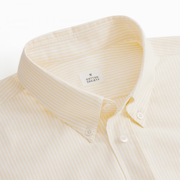 Chemise homme Oxford Rayures LT YELLOW et White